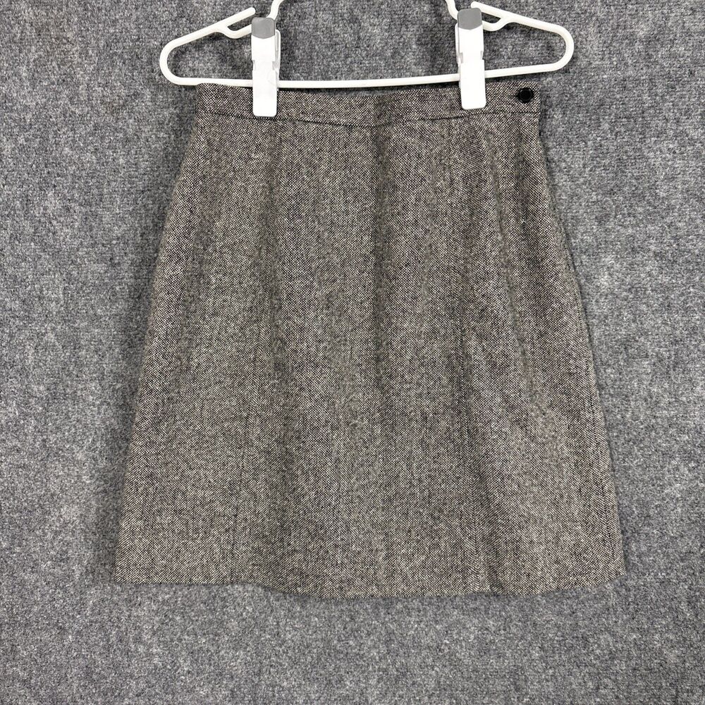 Talbots Wool Blend Pencil Skirt Womens Size M Black Cream Knit Vintage